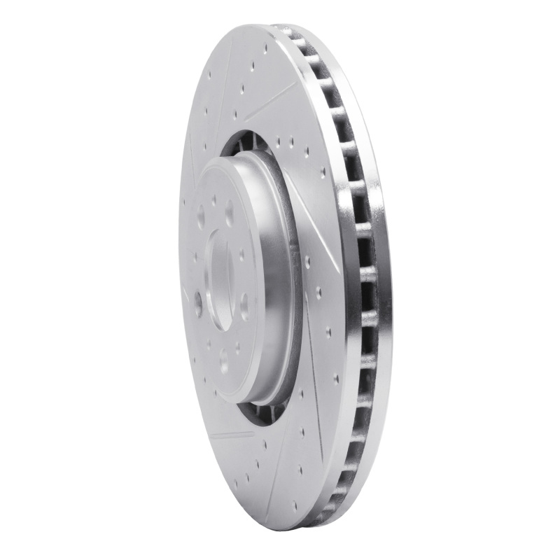 Volvo XC90 Brake Rotor (1) - Front Left - R1 Concepts - Drilled & Slotted - Silver - `03-`09